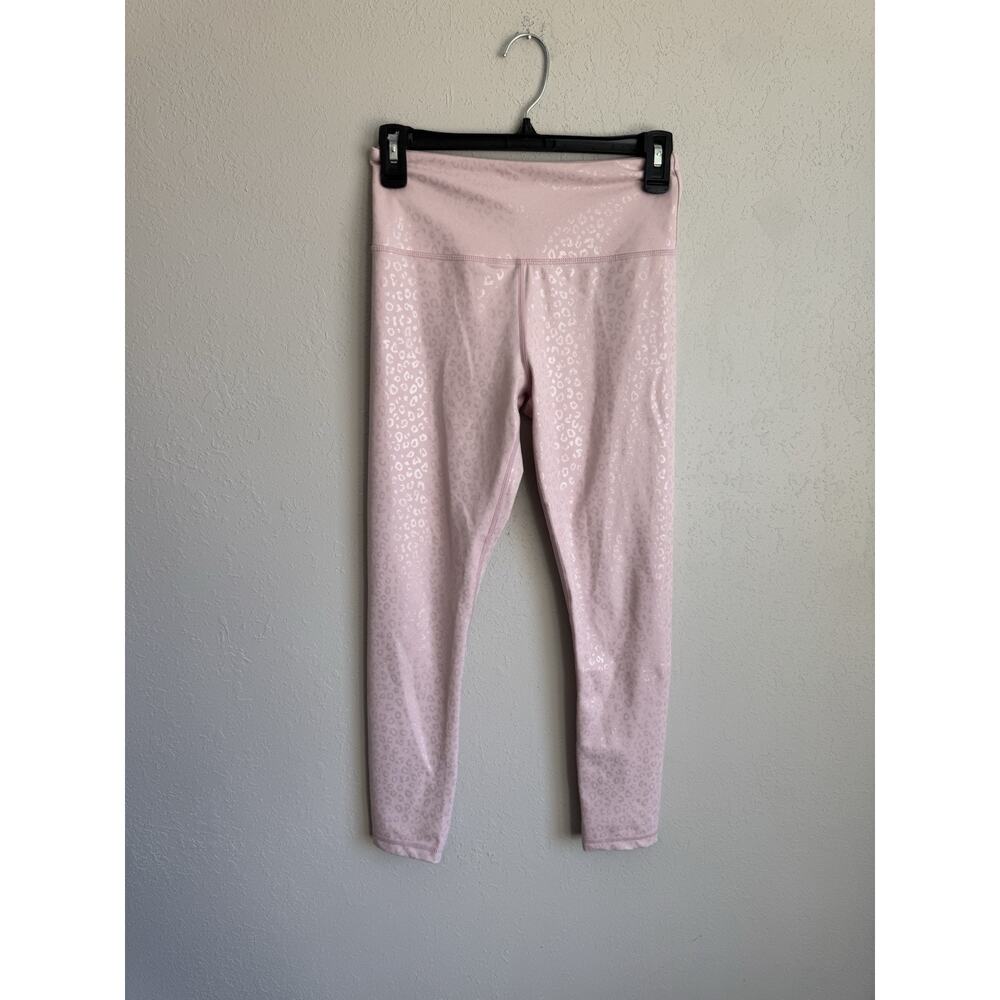 Zyia Active Pink Reflective Leopard Print High Rise Skinny Yoga Leggings Women 4